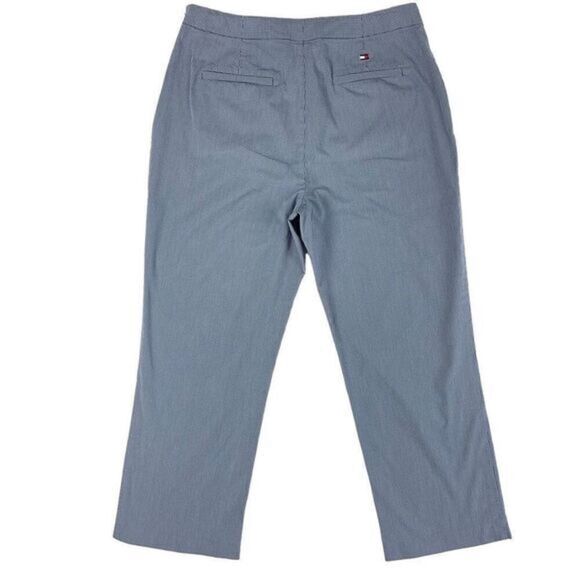 Tommy Hilfiger Blue & White Checkered Capri Stretch Pants Women’s Size 6 - Picture 1 of 10